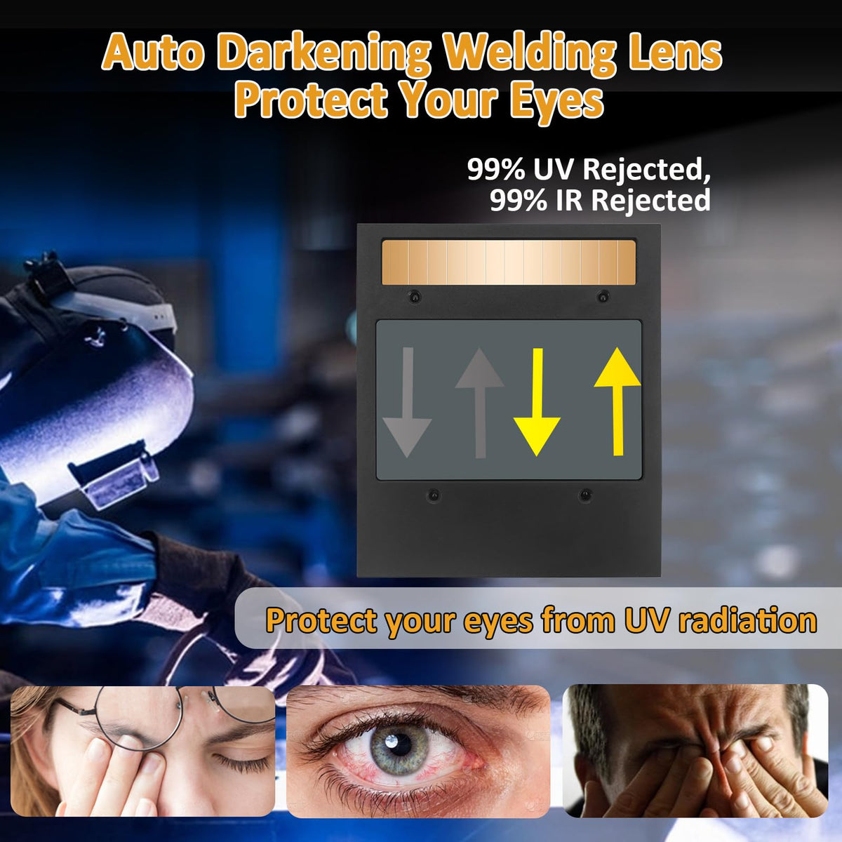 Auto Darkening Welding Lens 5.24" x 4.49" x 0.39" Shade 4/5-13 True Color F19049
