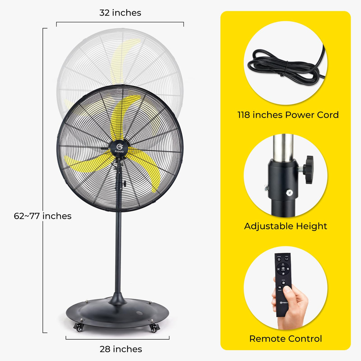 20" Outdoor Oscillating Pedestal Fan W78615