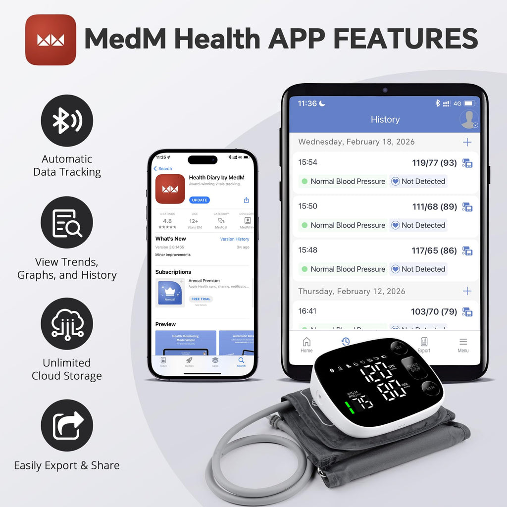 Blood Pressure Monitor Bluetooth Upper Arm T4275