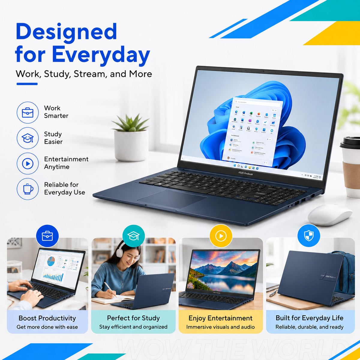 15.6" FHD IPS Laptop, 16GB DDR5 RAM, 256GB SSD, Windows 11 Home L43401