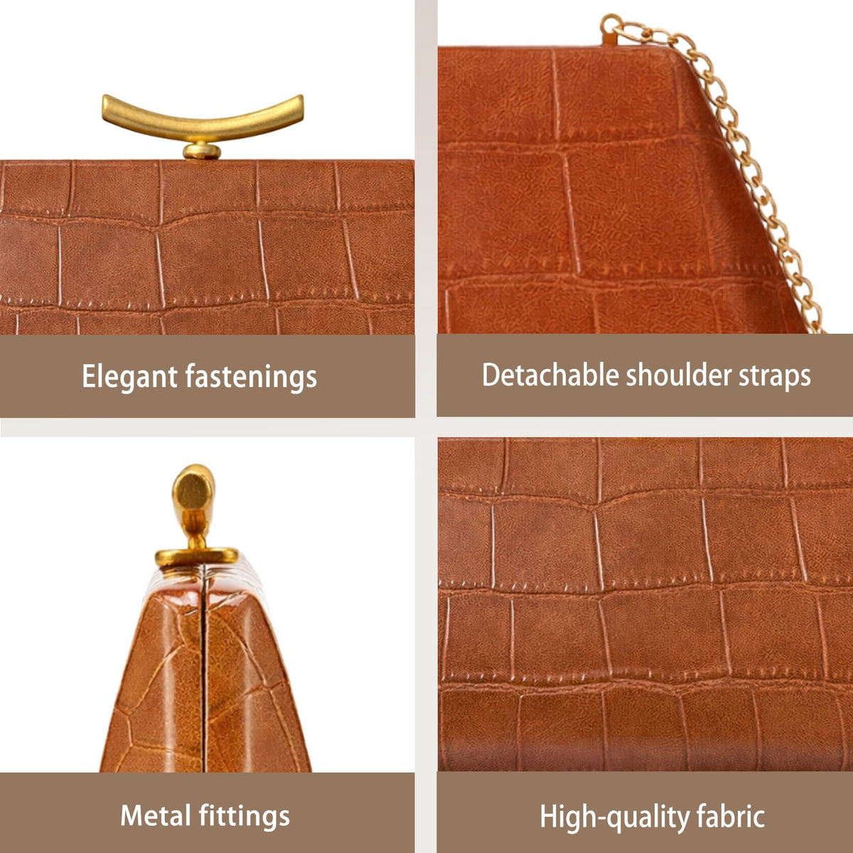 Crocodile Embossed PU Leather Clutch Bag Q75182