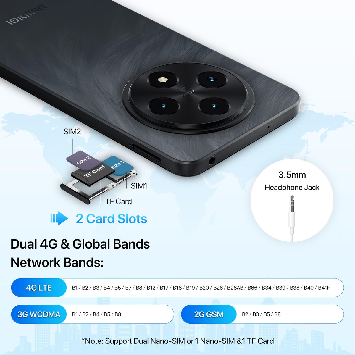 Android 14 6.9" HD+ 120Hz Octa-core 16GB +256GB 6000mAh 50MP Triple Camera Dual 4G LTE NFC Black Smartphone J551