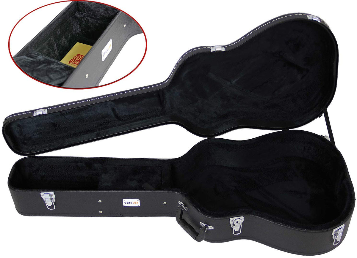 Black Acoustic Guitar Hardshell Case with Accessory Compartment W89522
