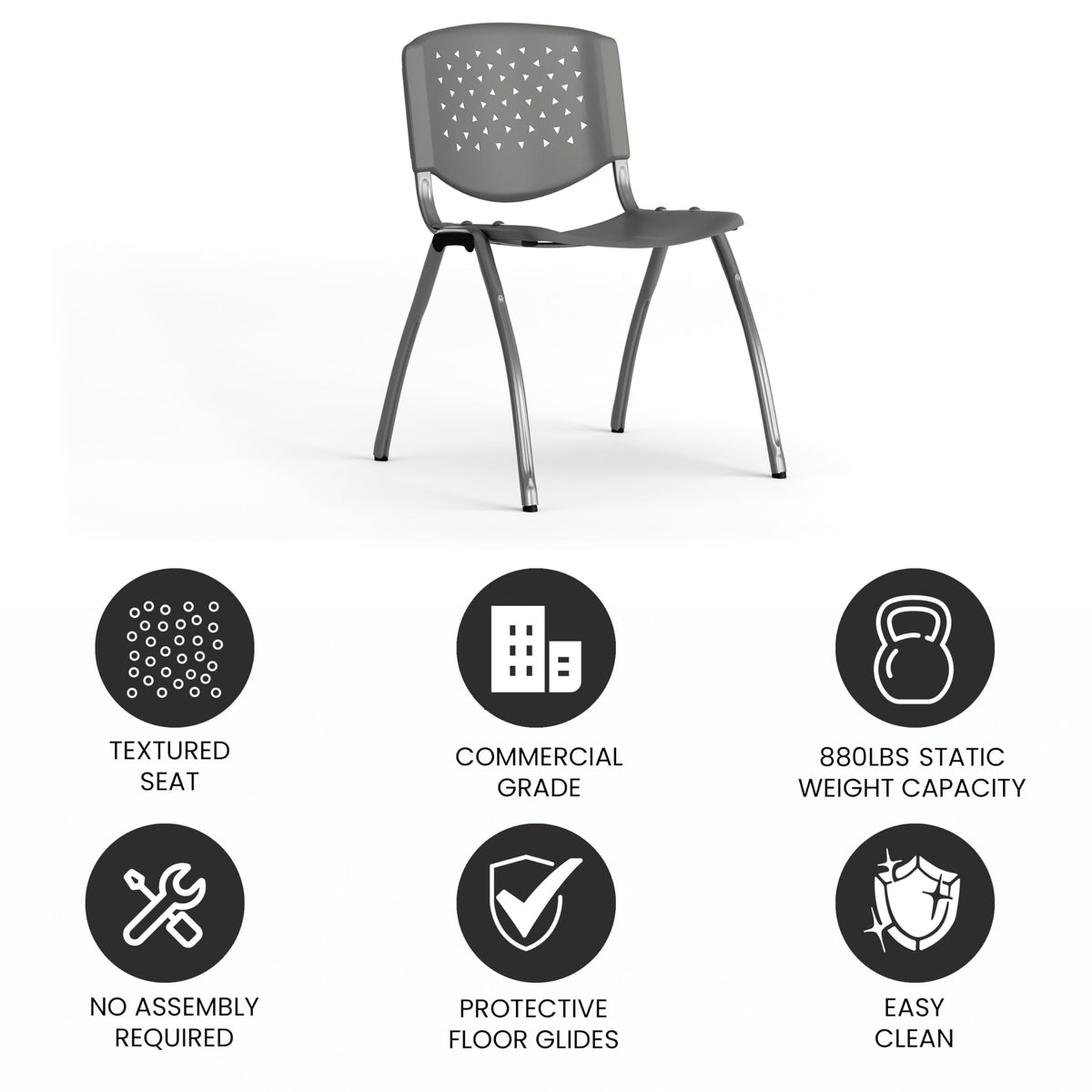 Gray Plastic Stack Chair J737