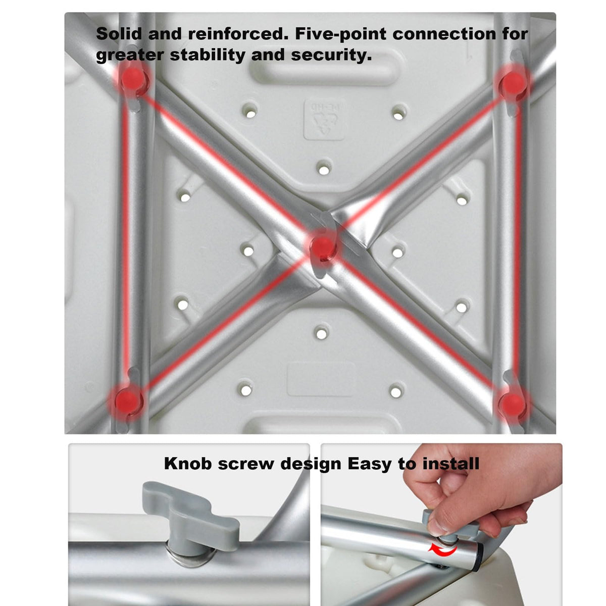 Heavy Duty Shower Chair with Arms Back Padded Adjustable Non-Slip Z593
