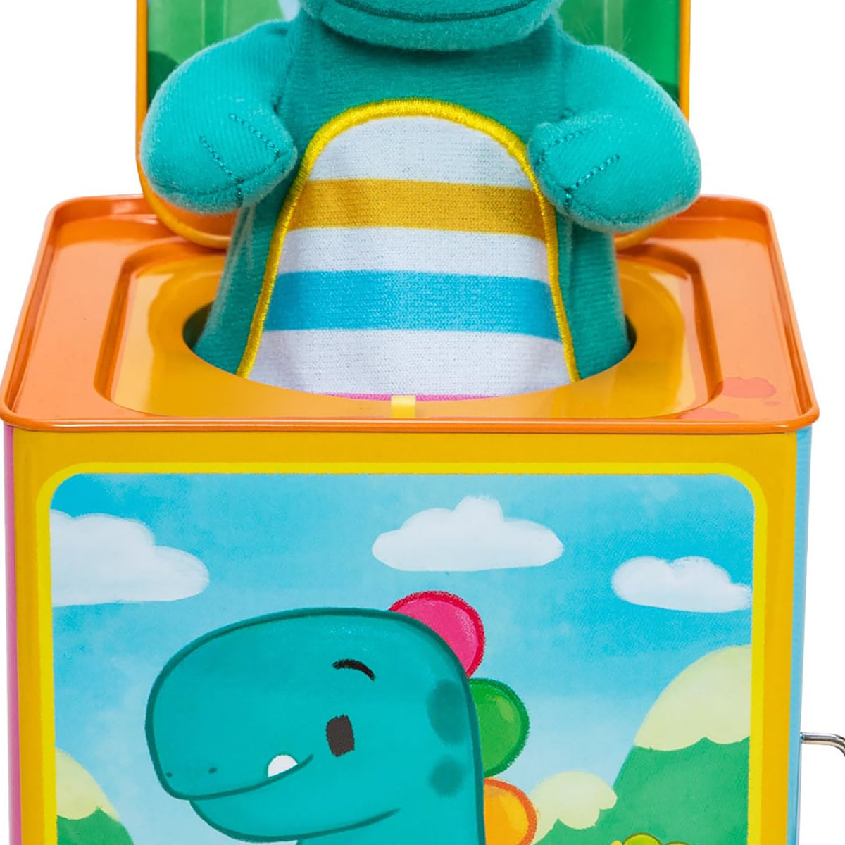 Baby Dino Jack in The Box Tin Musical Popping Toy G37131