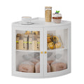 White Double Layer Large Bread Box with Acrylic Doors T157123
