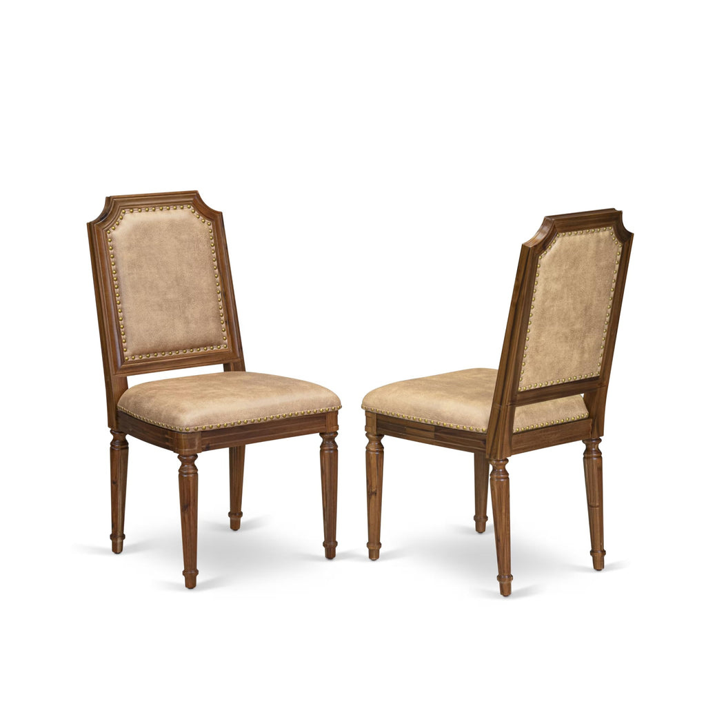 9 Piece Kitchen Table Set with 8 Beige Polyester Chairs T115