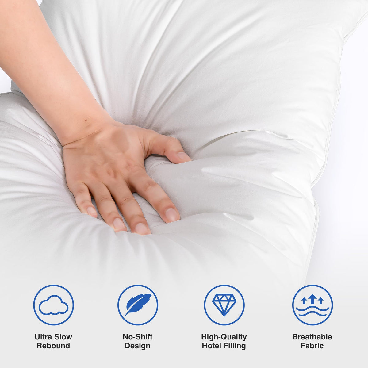 Queen Size Set of 2 Feather Pillows A237