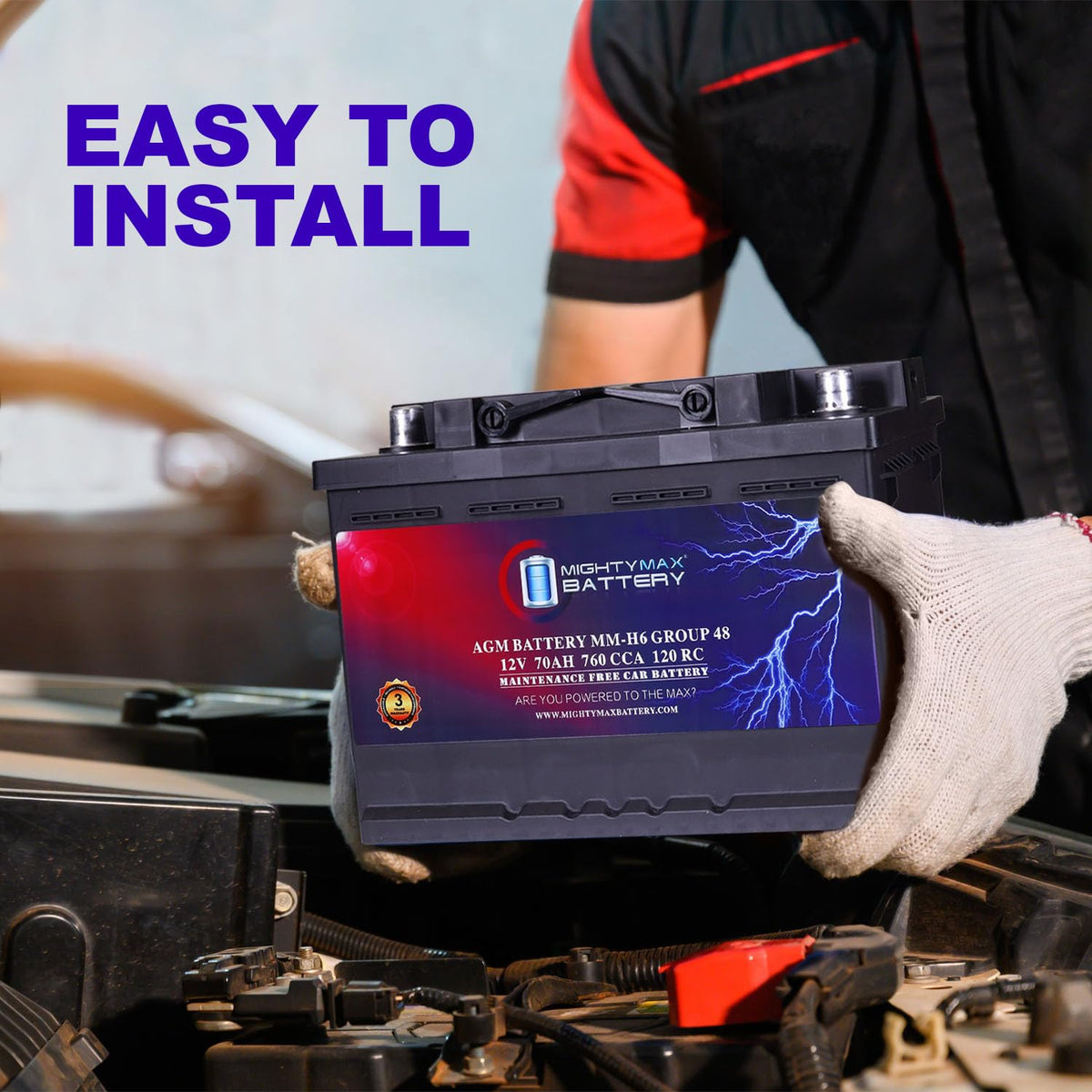 12V 70AH 760CCA Replacement Battery Y1371