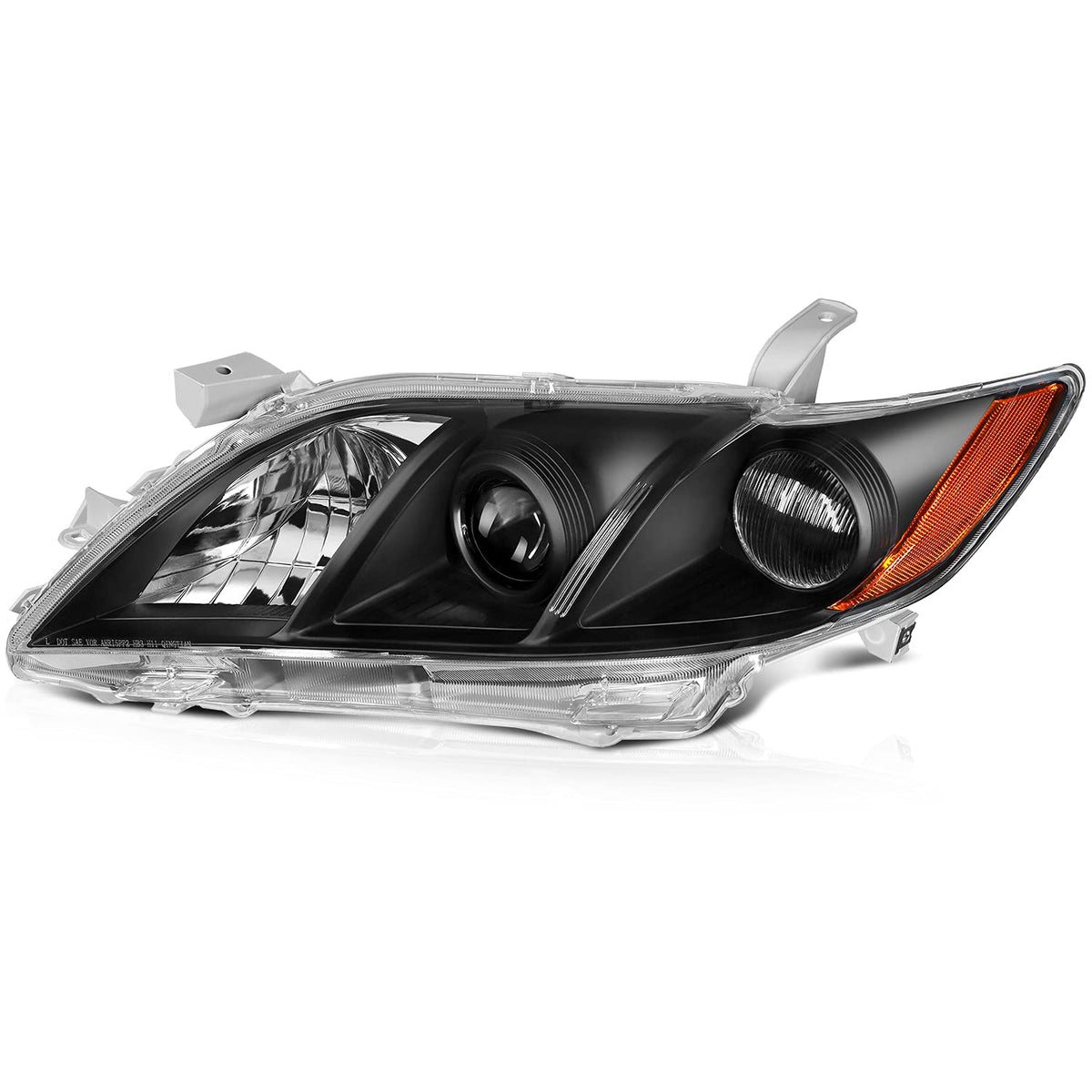 Black Housing Amber Reflector Clear Lens Headlight Assembly Pair L132585