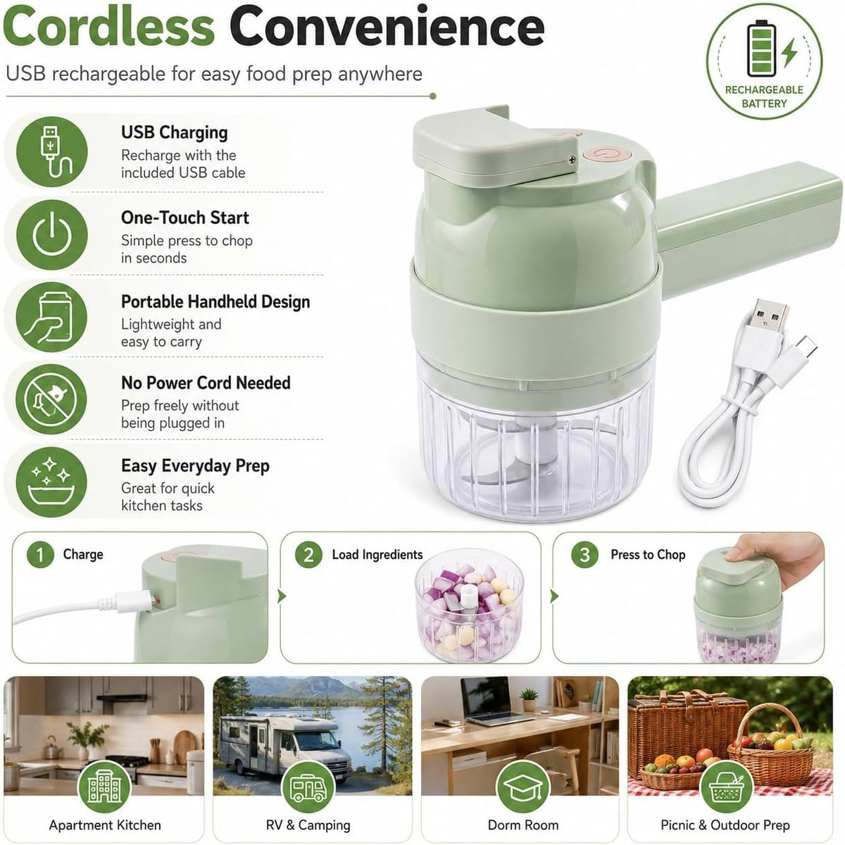 4 in 1 Handheld Electric Vegetable Chopper S944