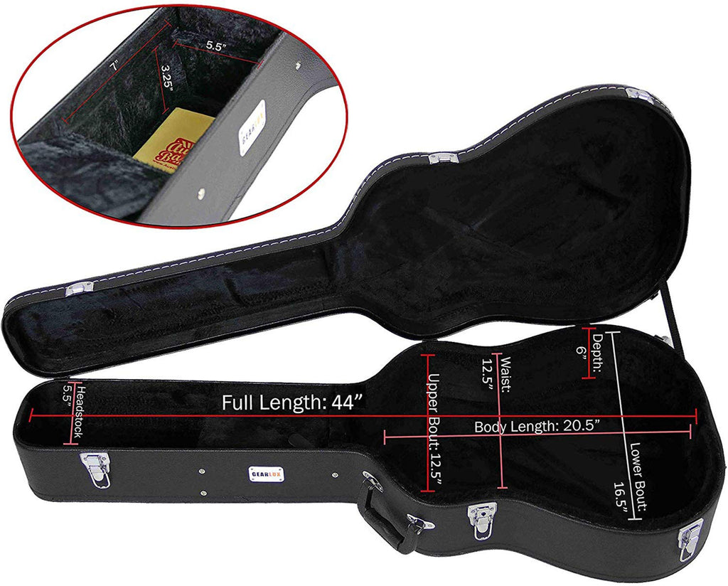 Black Acoustic Guitar Hardshell Case with Accessory Compartment W89522