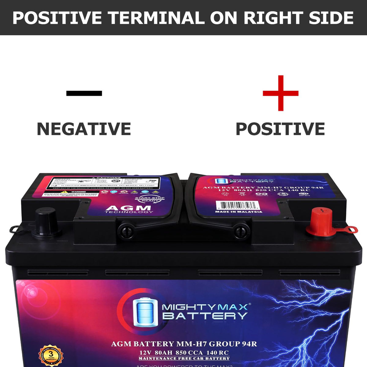 12V 80AH 850 CCA Replacement Battery Q803