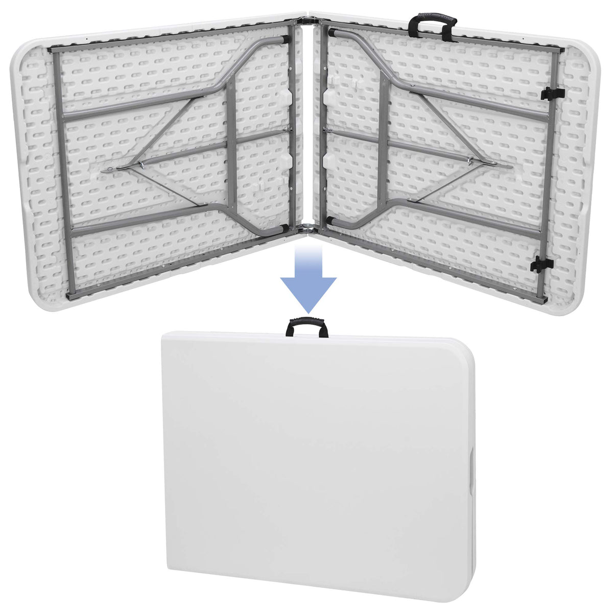 White 6Ft Heavy Duty Folding Picnic Table V5224