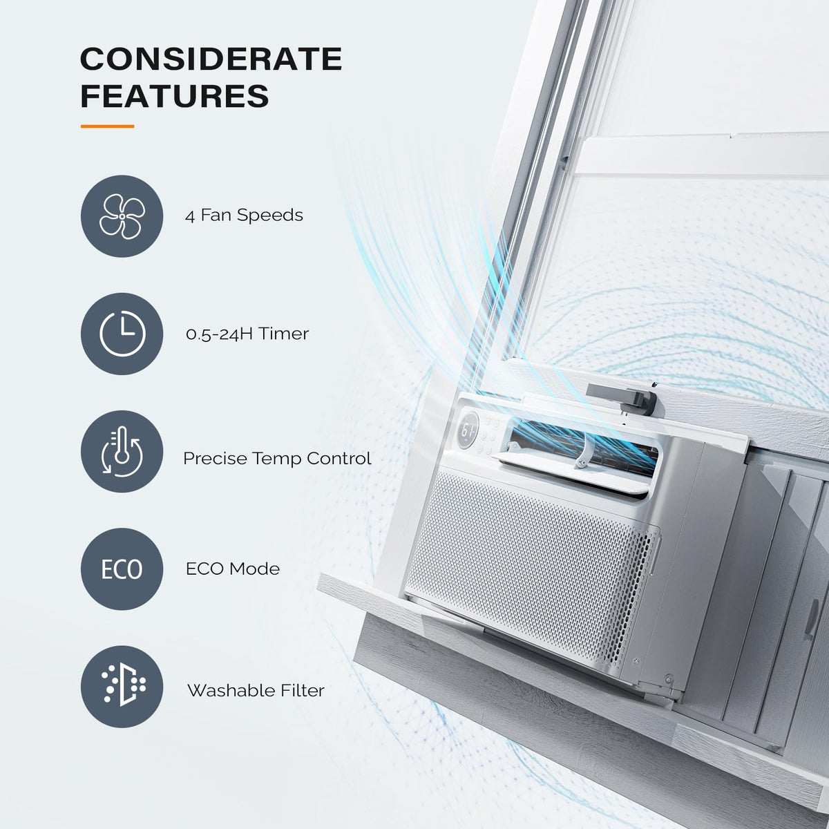8000 BTU Window Air Conditioner with Inverter Compressor M62477