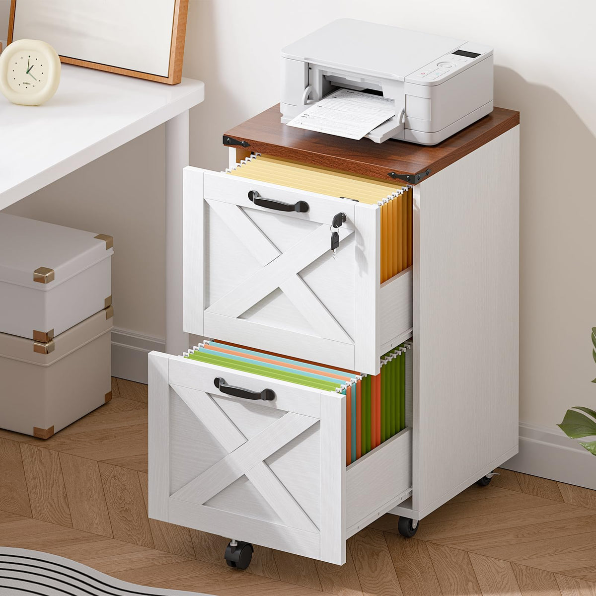 2 Drawer Locking Wood File Cabinet U74327