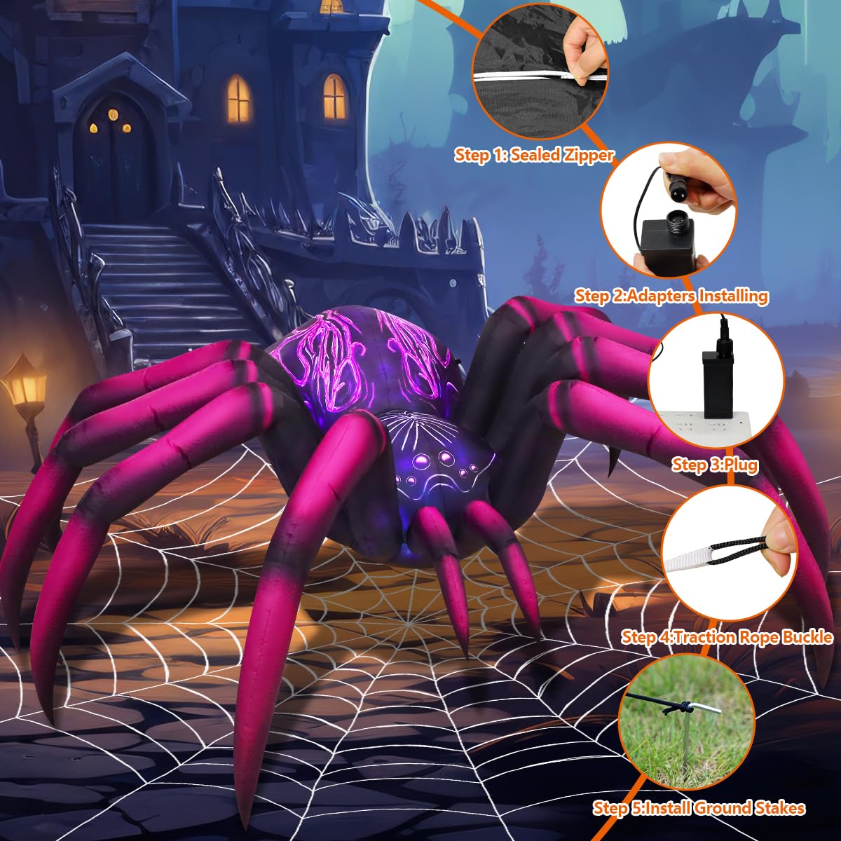 9 FT Halloween Inflatables with Built-in LEDs K970984