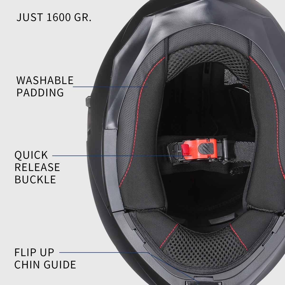 Modular Motorcycle Helmet Flip Up Anti-Fog Lens A121