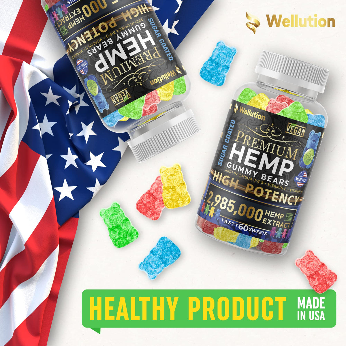 Sugar-Coated Hemp Gummies 2,985,000 MCG 60ct E54632