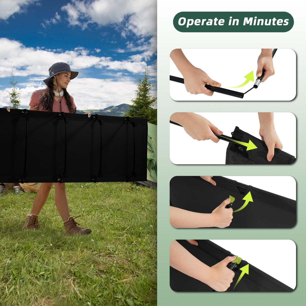 28" Extra Wide Portable Folding Camping Cot I26832