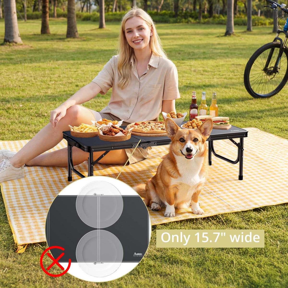 Black Folding Picnic Table V101518