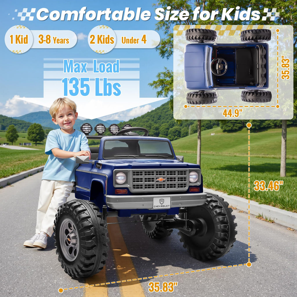 24V Blue 4WD Ride on Monster Truck Car U61401