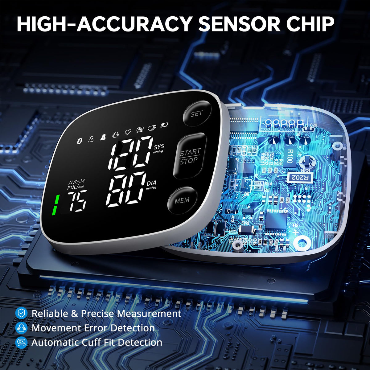 Blood Pressure Monitor Bluetooth Upper Arm T4275