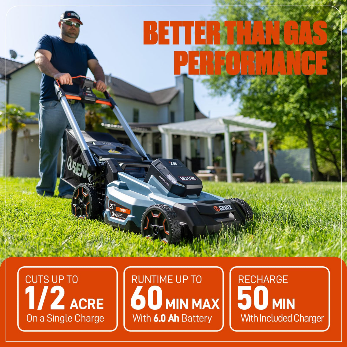 60 Volt Max 21-Inch Cordless Push Lawn Mower E6429