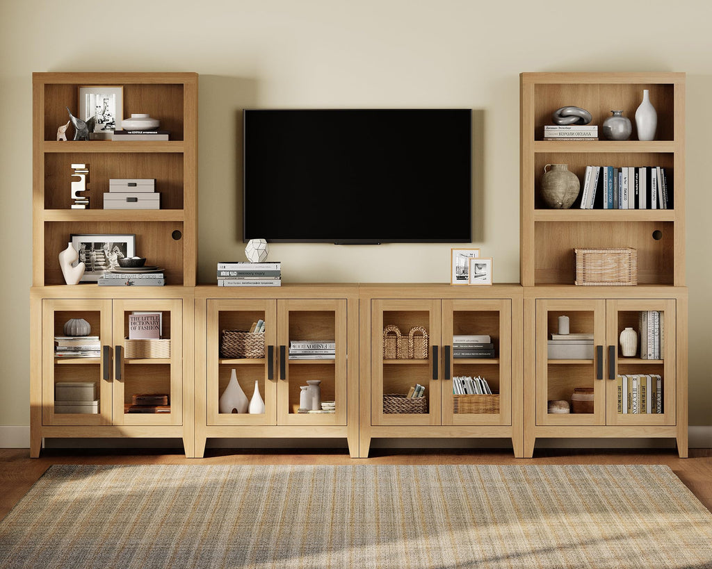 Oak Modular TV Stand with Bookshelves K69491