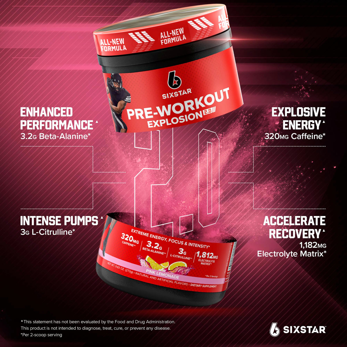 Pink Lemonade Pre-Workout Powder 30 Servings F54184