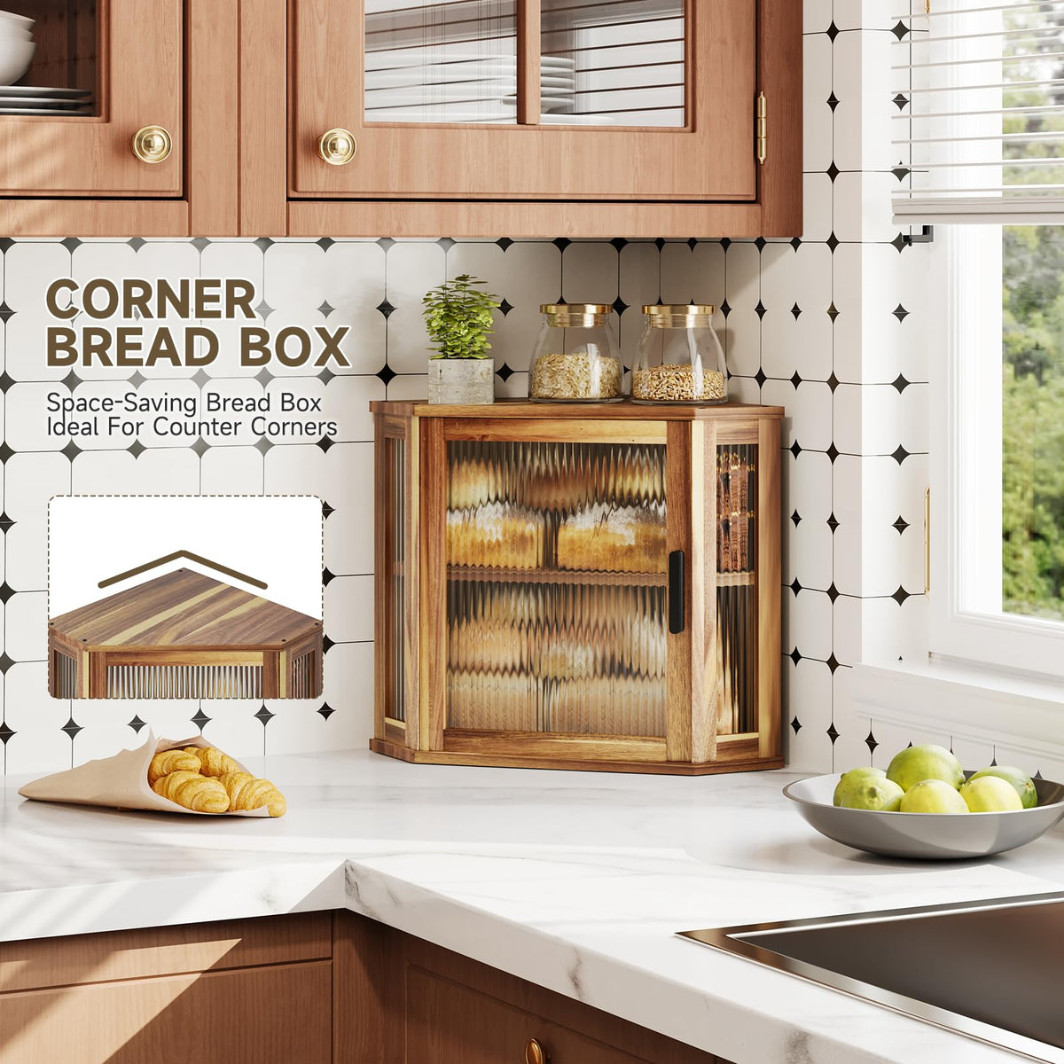 Acacia Wood Bread Box E61509