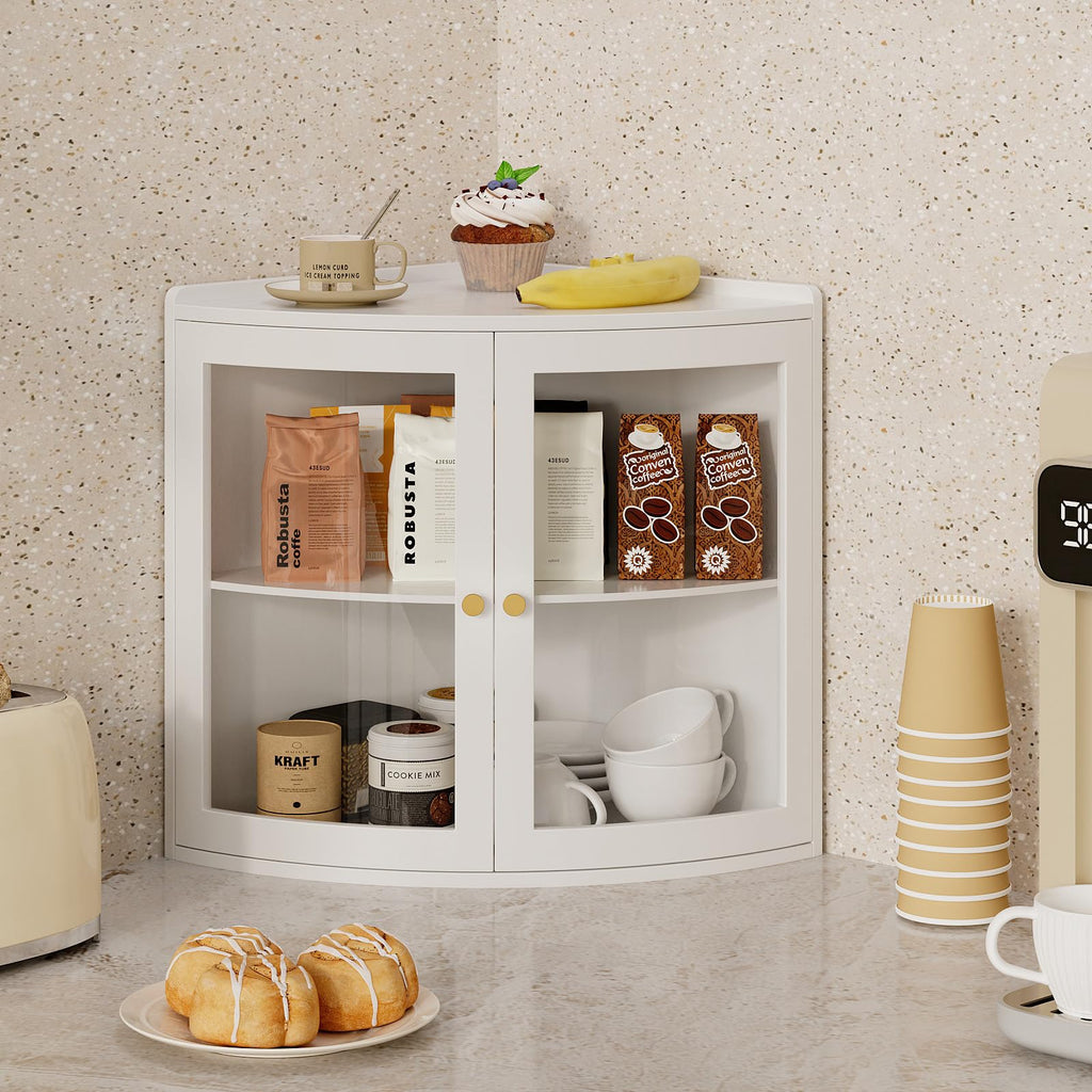 White Double Layer Large Bread Box with Acrylic Doors T157123