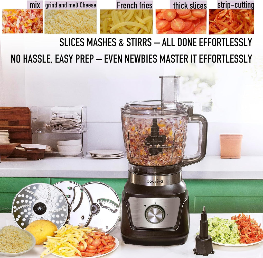 8-Cup Food Processor & Blender Combo, 1000W, Black F535