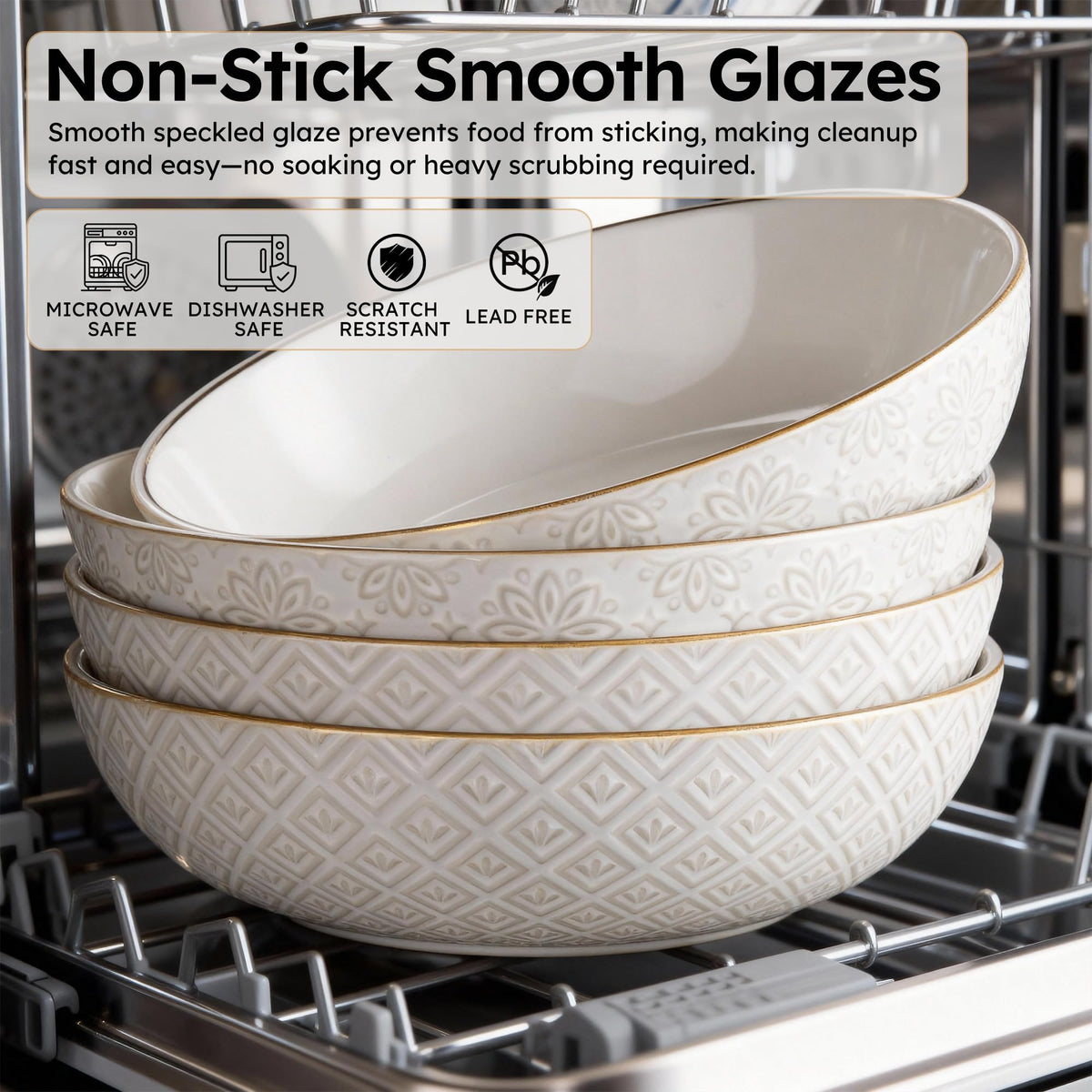 36 oz Set of 4 Ceramic Pasta Bowl K985