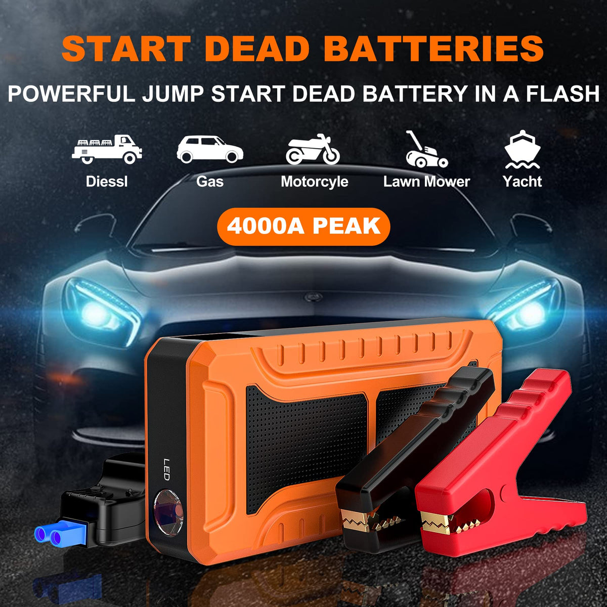 12V Portable Car Battery Jump Starter S56840