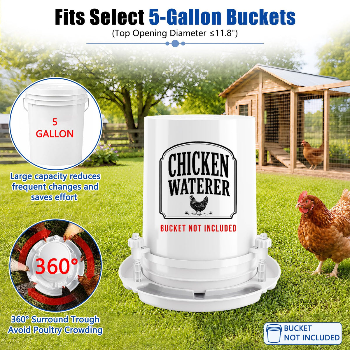 Chicken Waterer for 5 Gallon Bucket F267