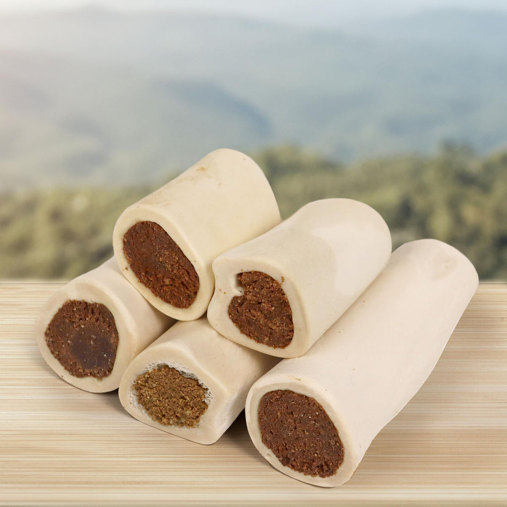 Peanut Butter Flavor Large Stuffed Shin Bones for Dogs G6278