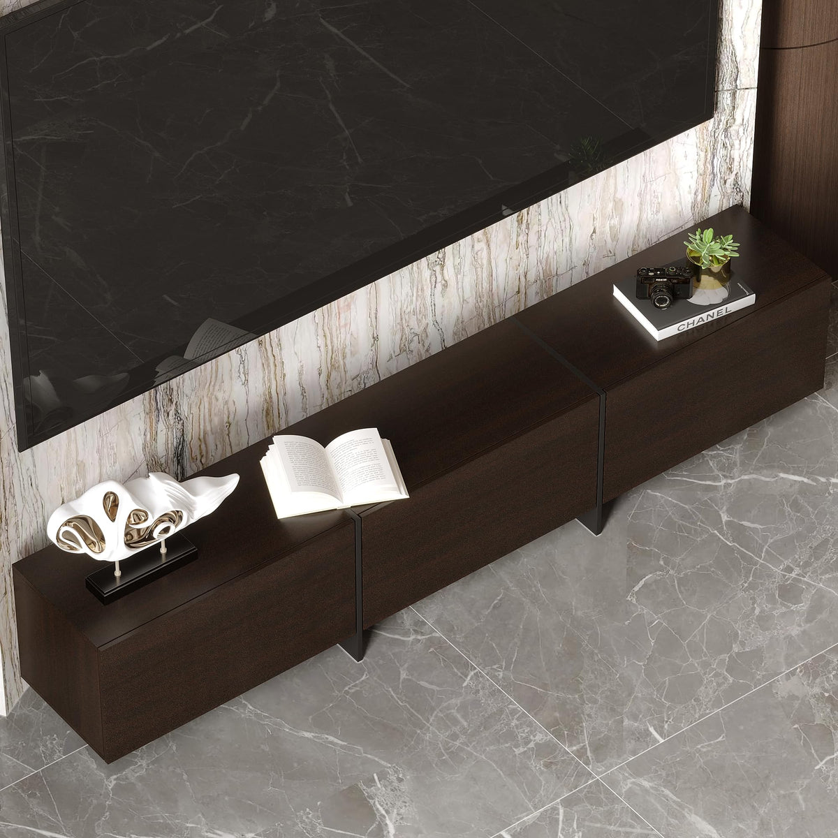 Brown TV Stand with 3 Drawers N5146