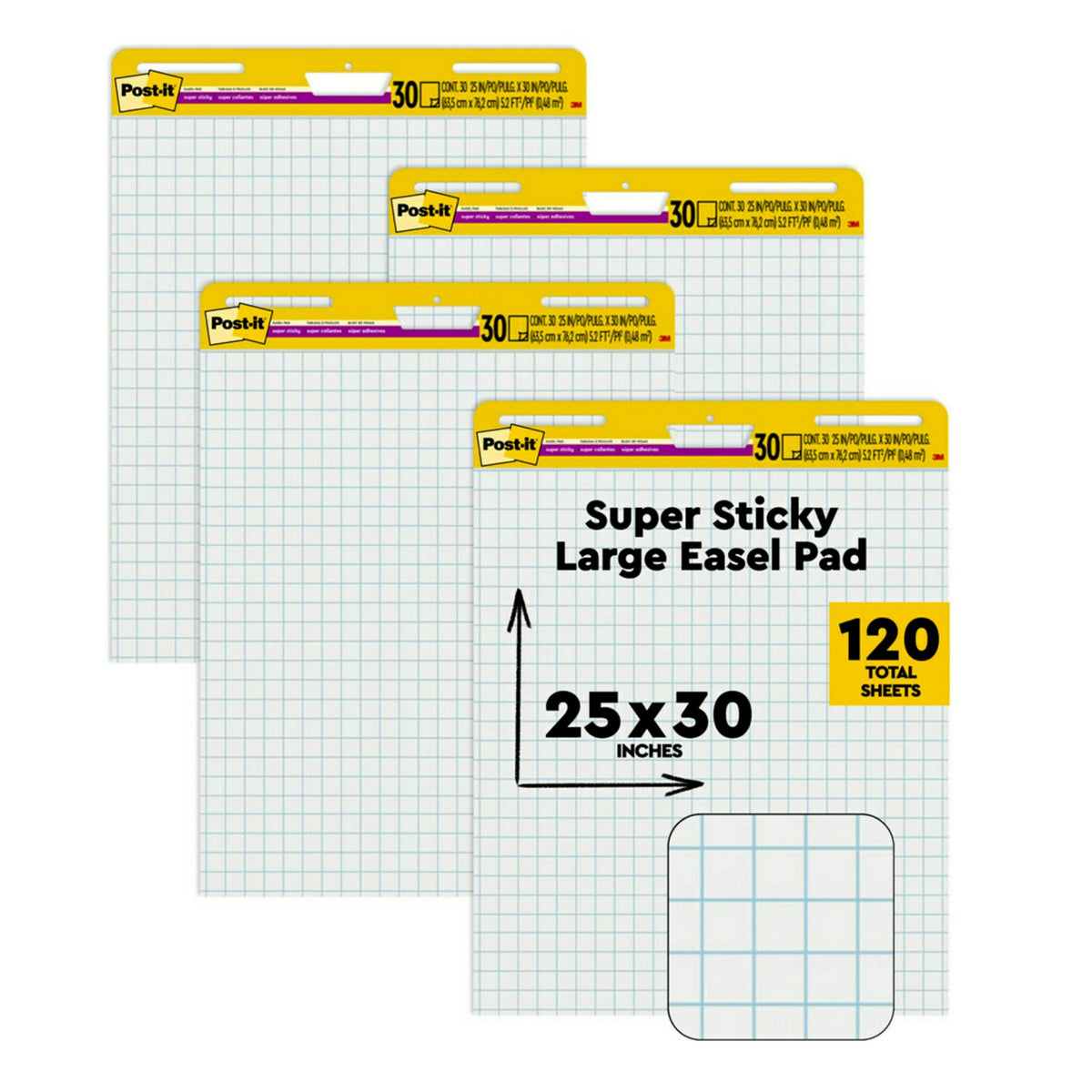 White Grid Easel Pad, 4 Pads Z2036
