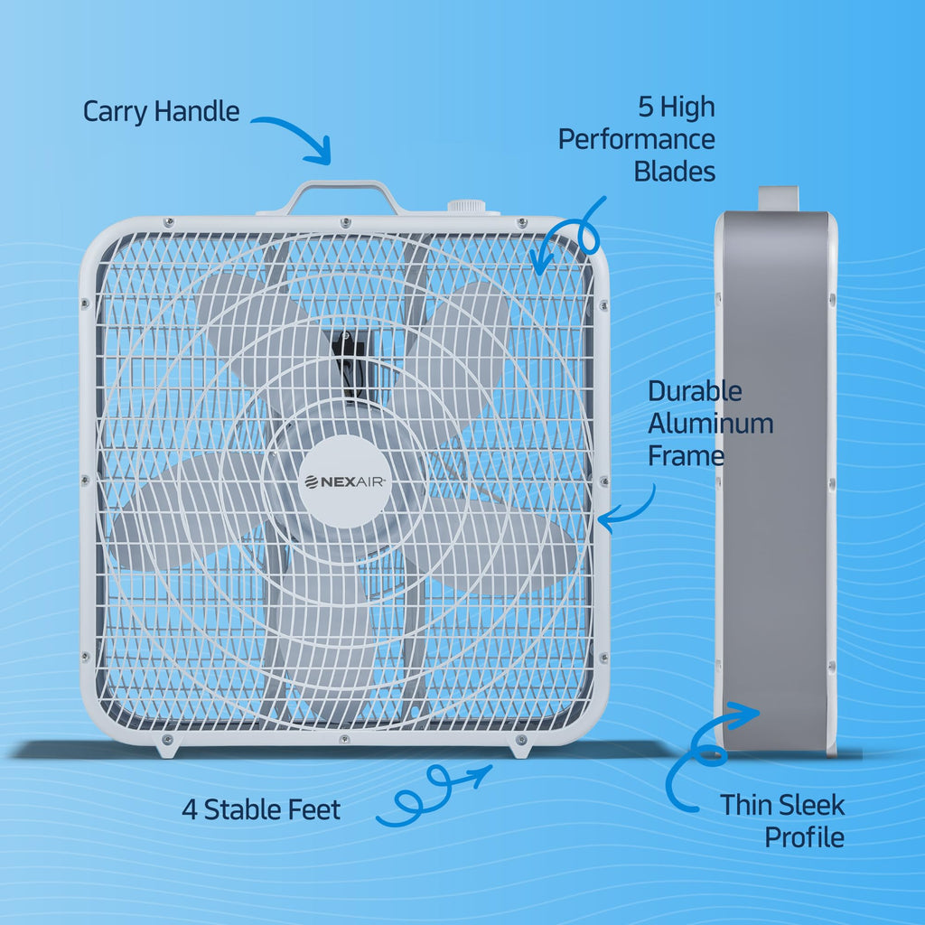 20" 3 Speed Floor Box Fan with Child Safety Grill G62190