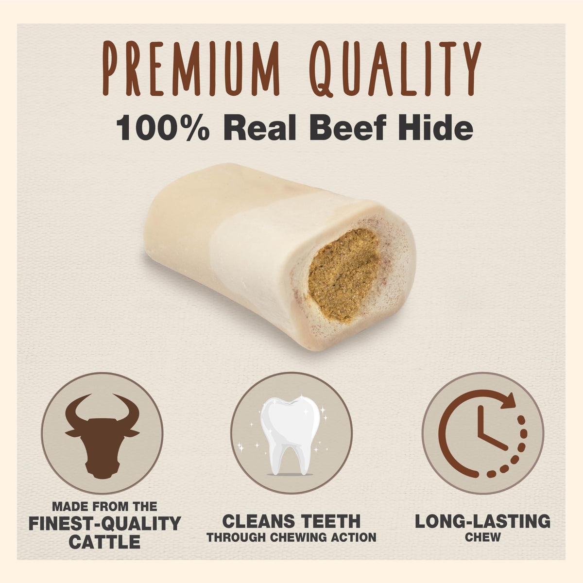 Peanut Butter Flavor Large Stuffed Shin Bones for Dogs G6278