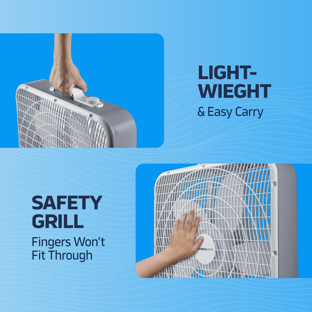 20" 3 Speed Floor Box Fan with Child Safety Grill G62190