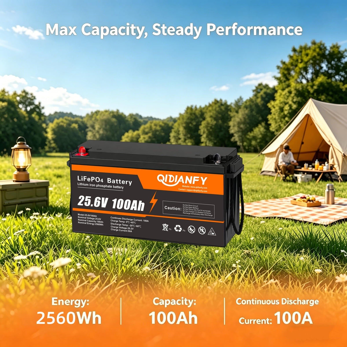 24V 100Ah LiFePO4 Lithium Battery L938