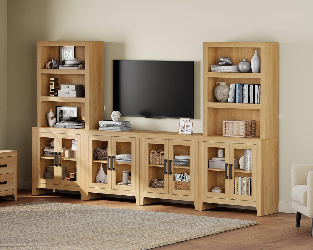 Oak Modular TV Stand with Bookshelves K69491