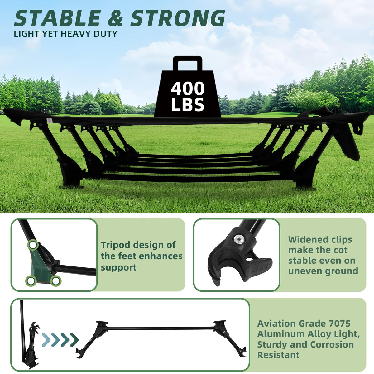 28" Extra Wide Portable Folding Camping Cot I26832