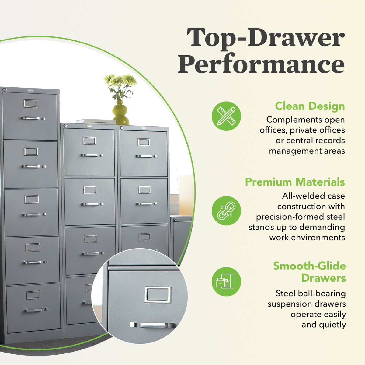 Black 4 Drawer File Cabinet Q50899