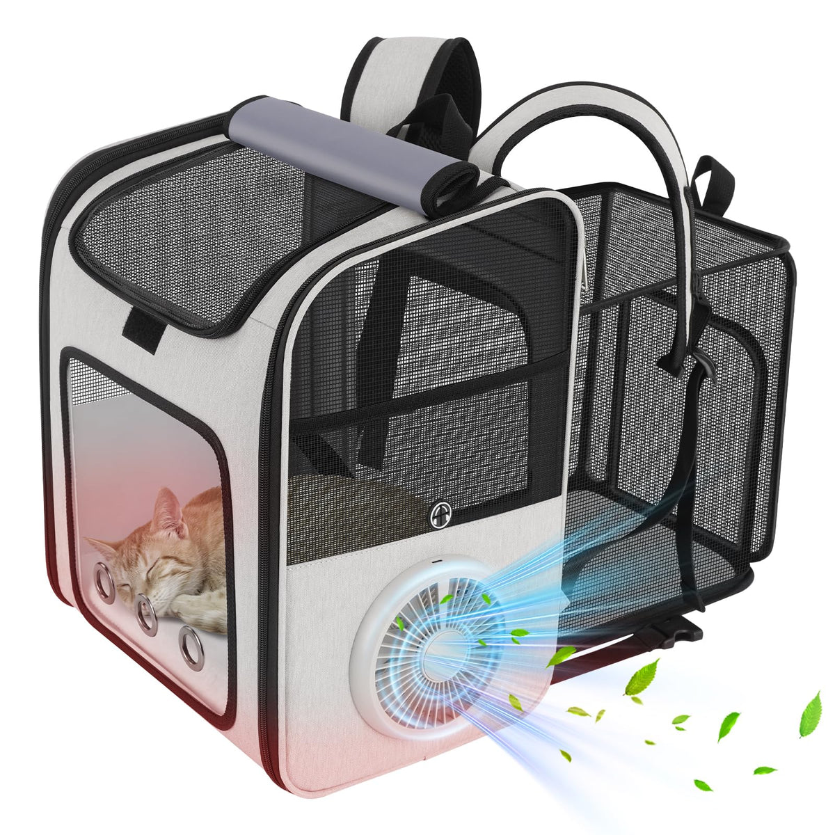 Cat Backpack Carrier with Cooling Fan & Heating Pad G2653