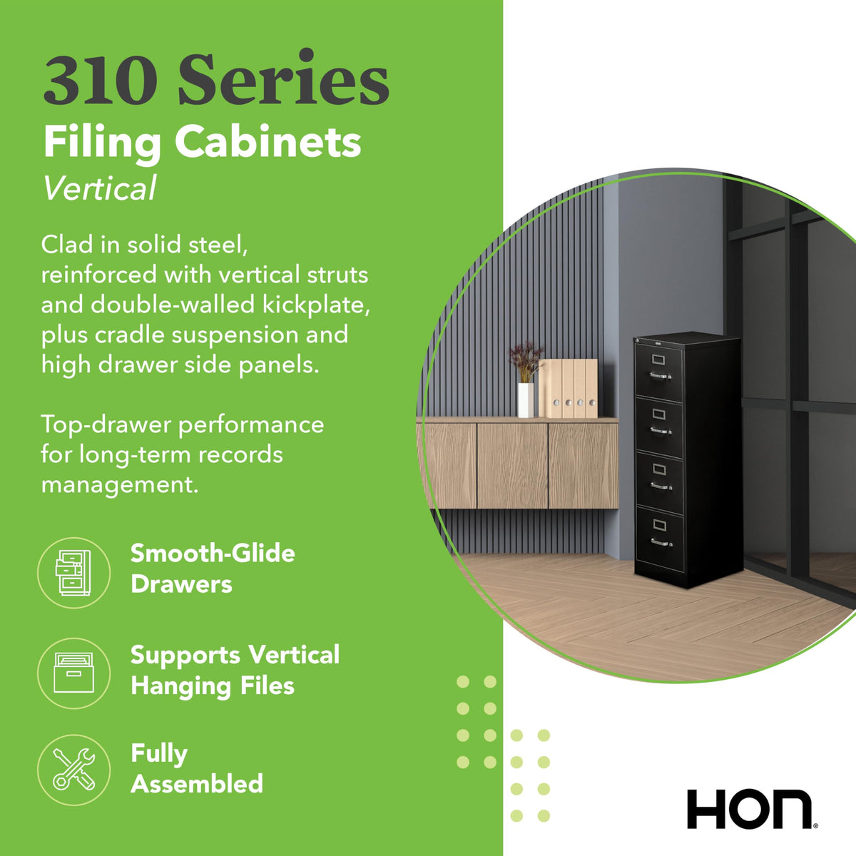 Black 4 Drawer File Cabinet Q50899