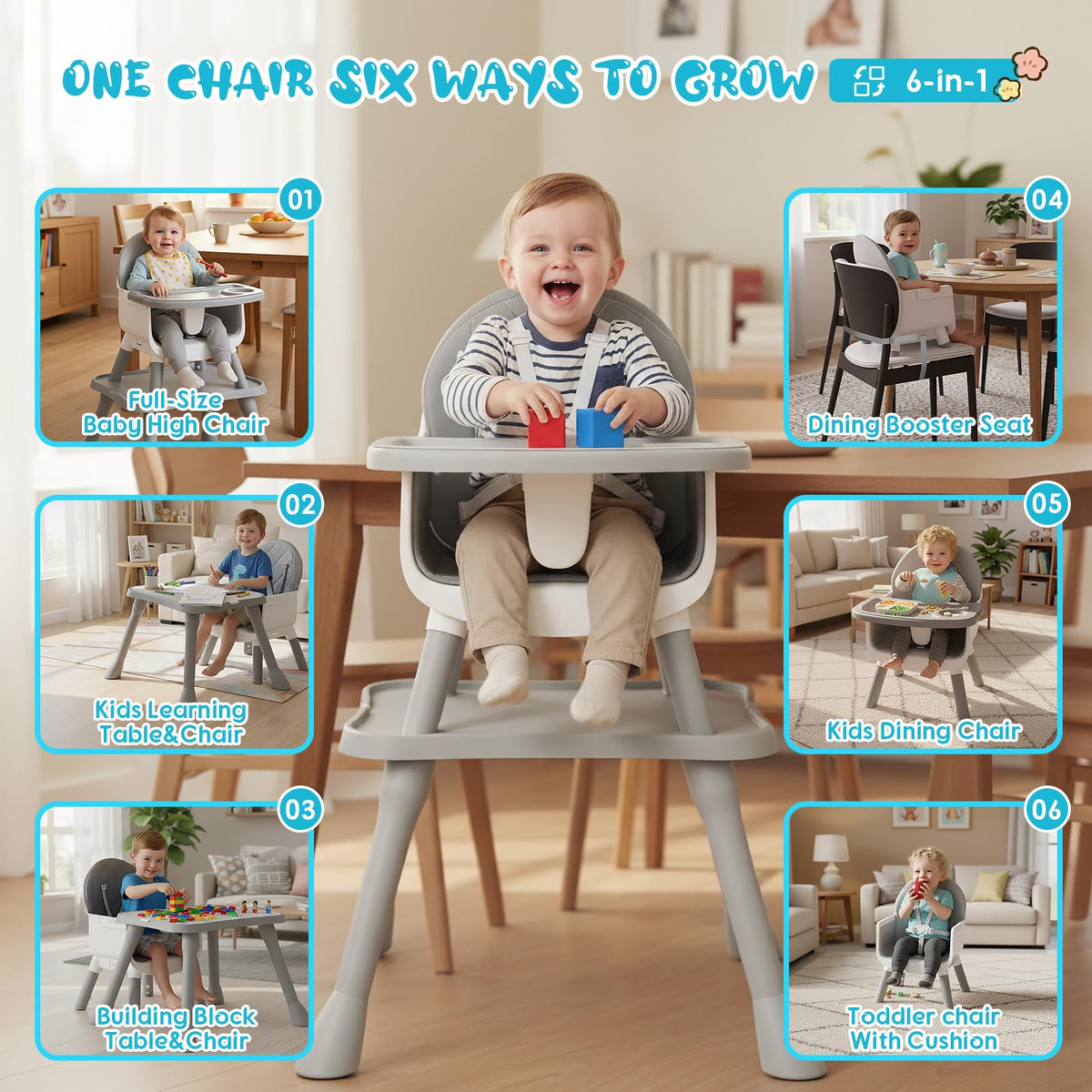 6 in 1 Baby High Chair D293